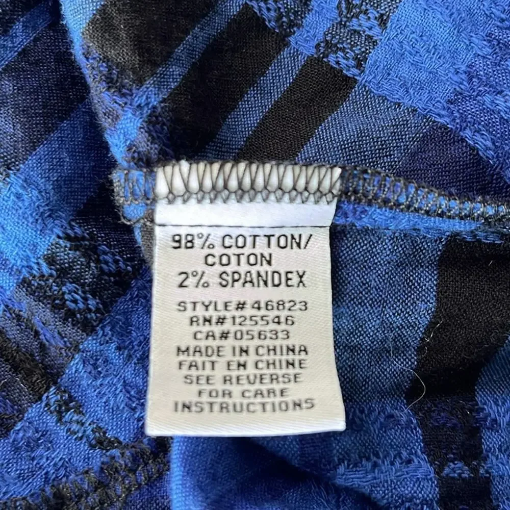 Habitat Blue Plaid Comfy Casual Blouse